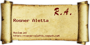 Rosner Aletta névjegykártya